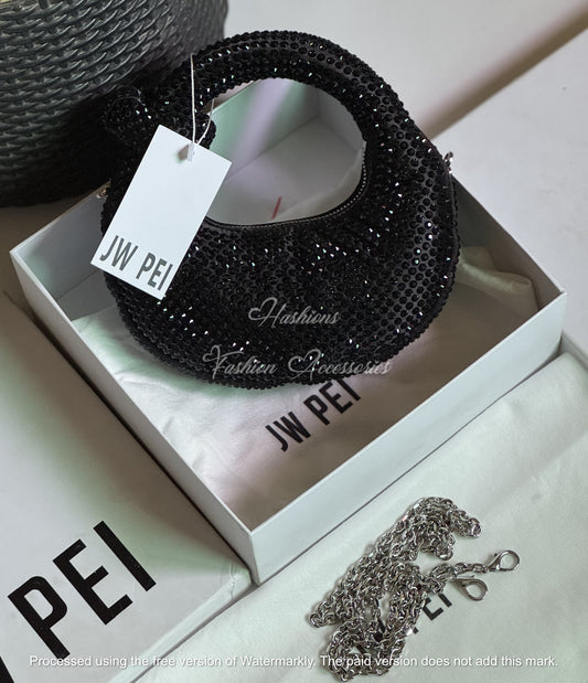 Rhinestone Knot Top Handle Mini Bag - Sparkly Crystal Evening Clutch