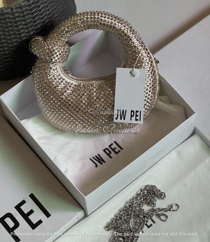 Rhinestone Knot Top Handle Mini Bag - Sparkly Crystal Evening Clutch