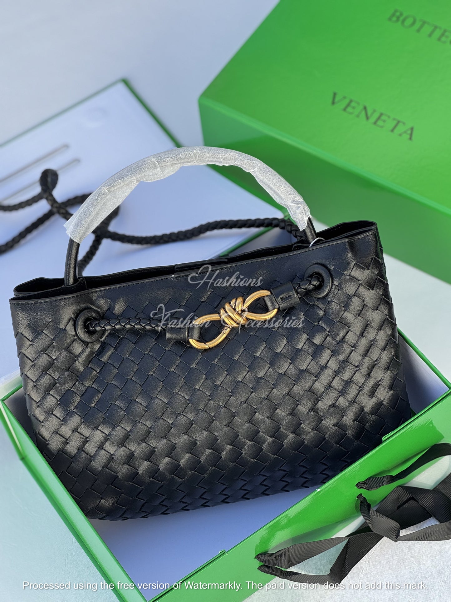 Hand-Woven Leather Knot Tote Bag