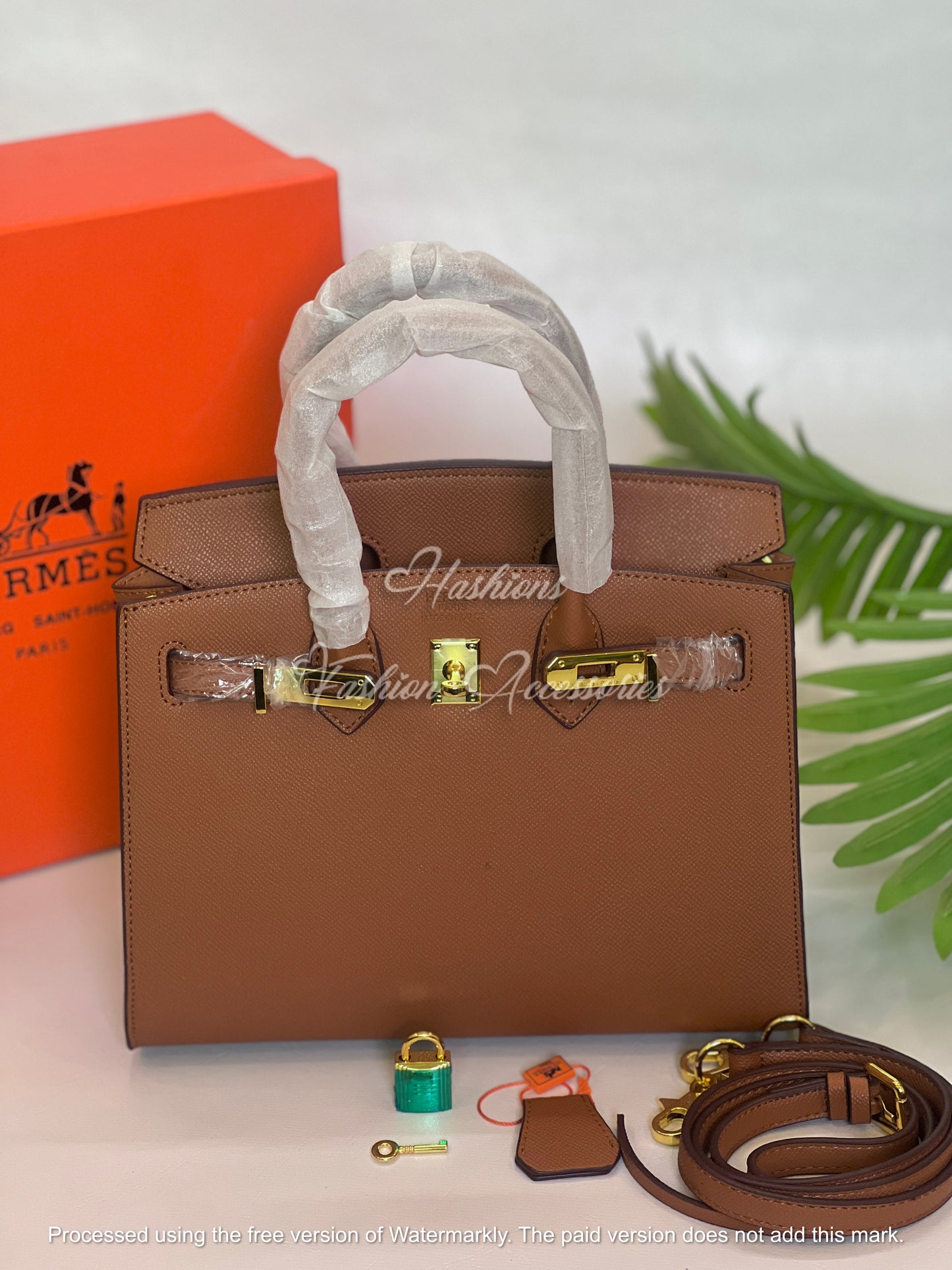 Mini 25cm Top-Handle Tote – Structured Satchel with Crossbody Strap & Gold Hardware