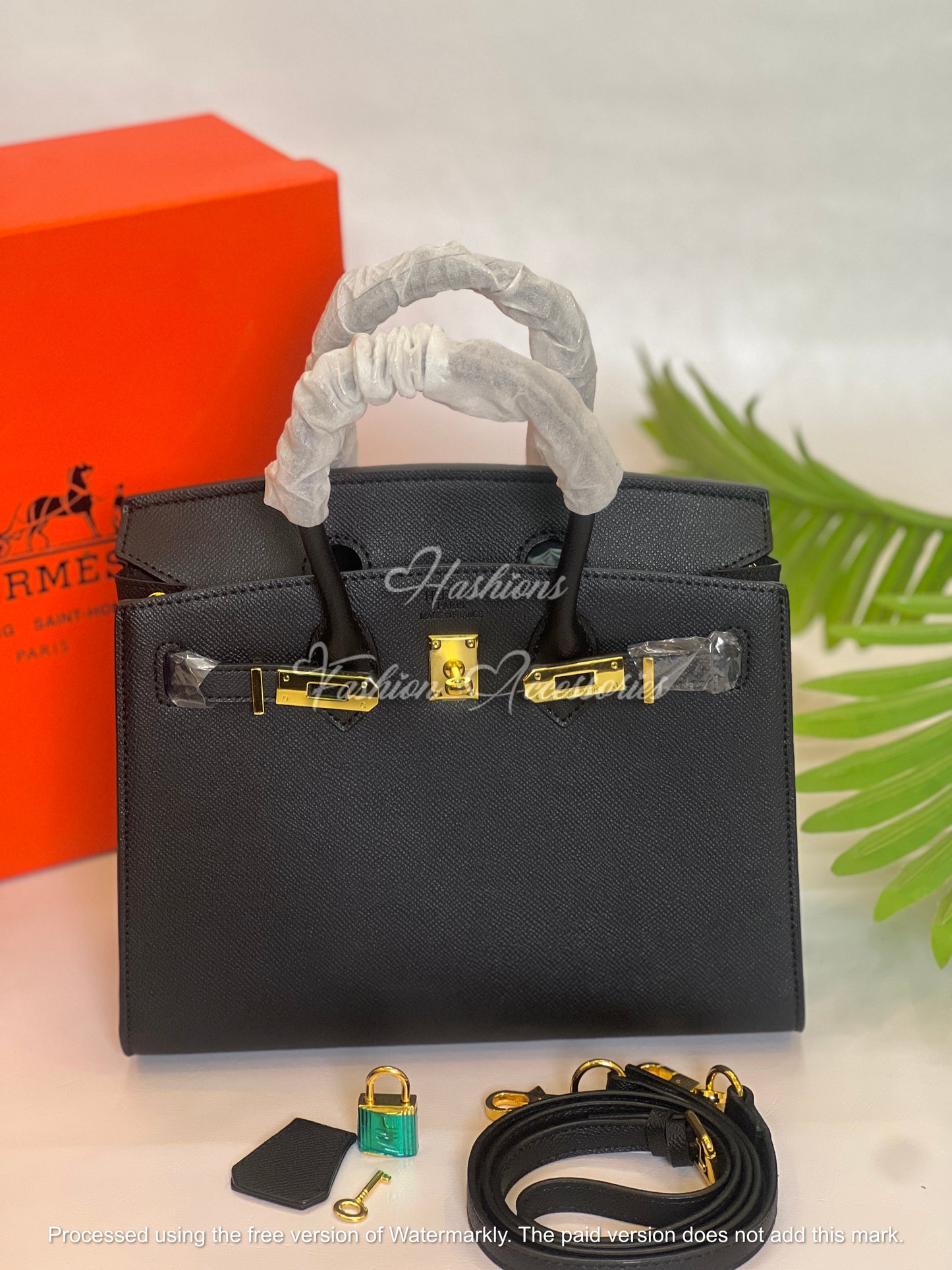 Mini 25cm Top-Handle Tote – Structured Satchel with Crossbody Strap & Gold Hardware