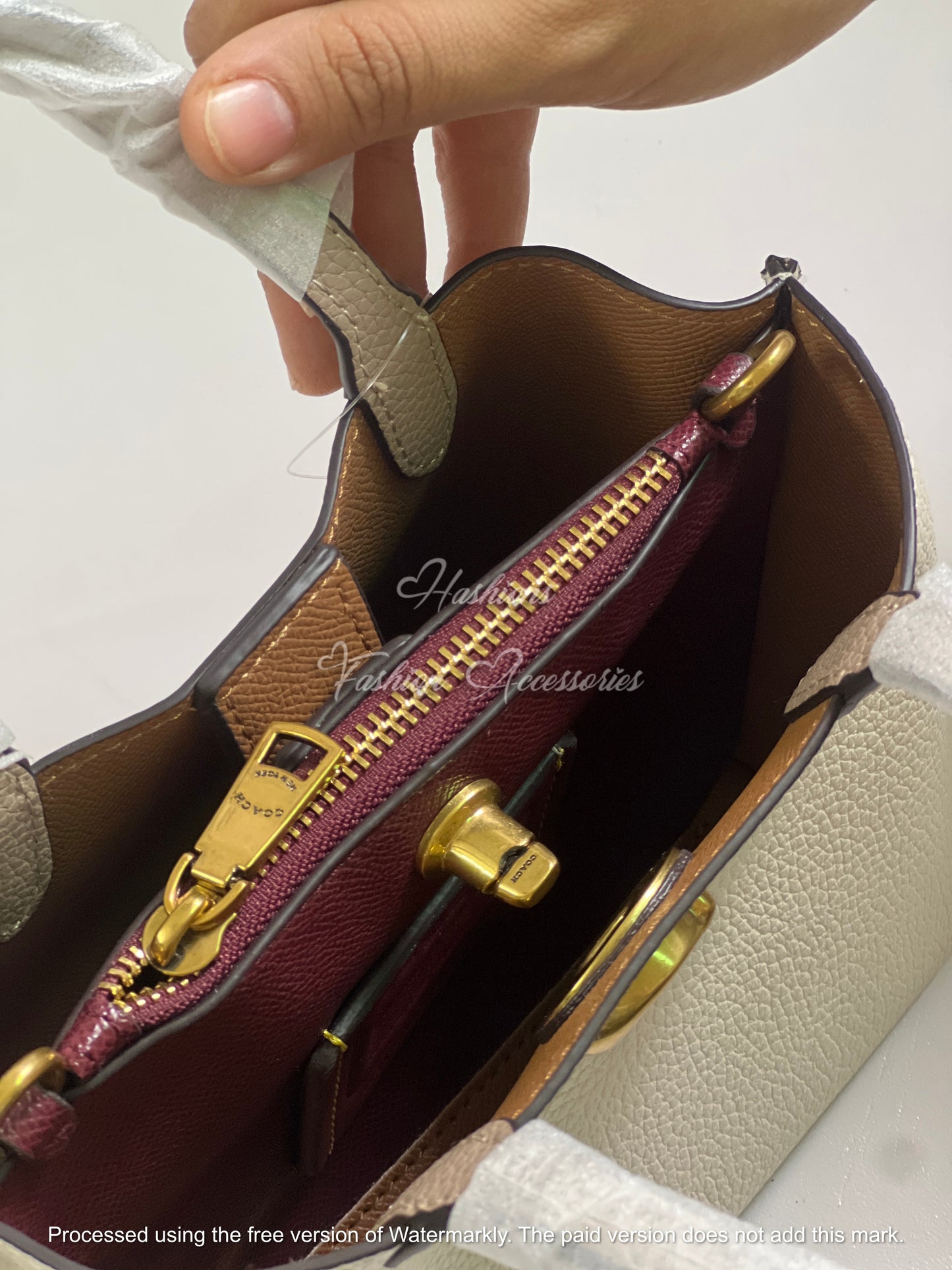 Mini Top-Handle Satchel in Ivory – Two-Tone Pebble, Turn-Lock, Detachable Crossbody