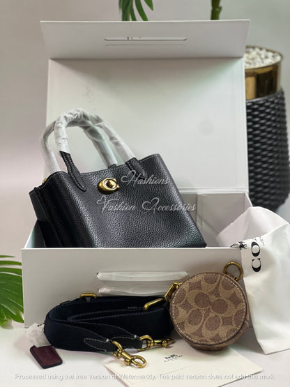 Mini Top-Handle Satchel in Black – Pebble-Texture, Turn-Lock, Detachable Crossbody