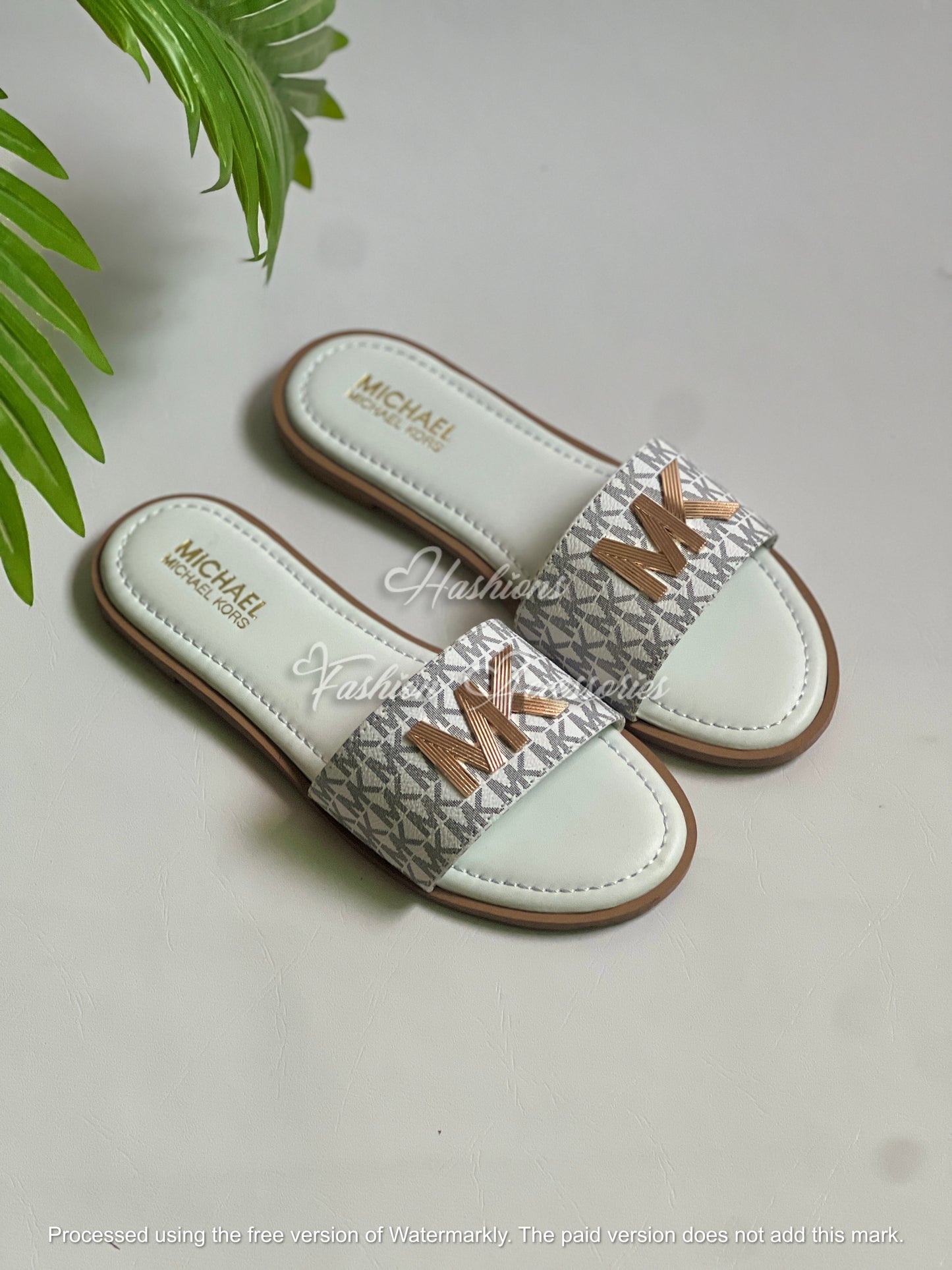 Signature Monogram Chic Slides for Women – Comfort Padded Everyday Flats