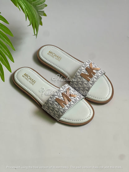 Signature Monogram Chic Slides for Women – Comfort Padded Everyday Flats