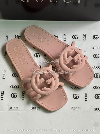 Women’s Jelly Logo Slides – Lightweight Summer Flat Sandals