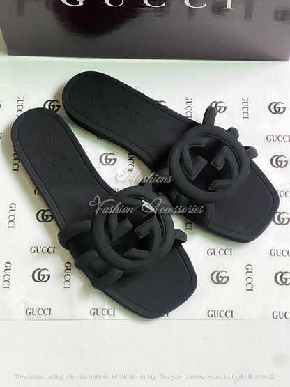 Women’s Jelly Logo Slides – Lightweight Summer Flat Sandals