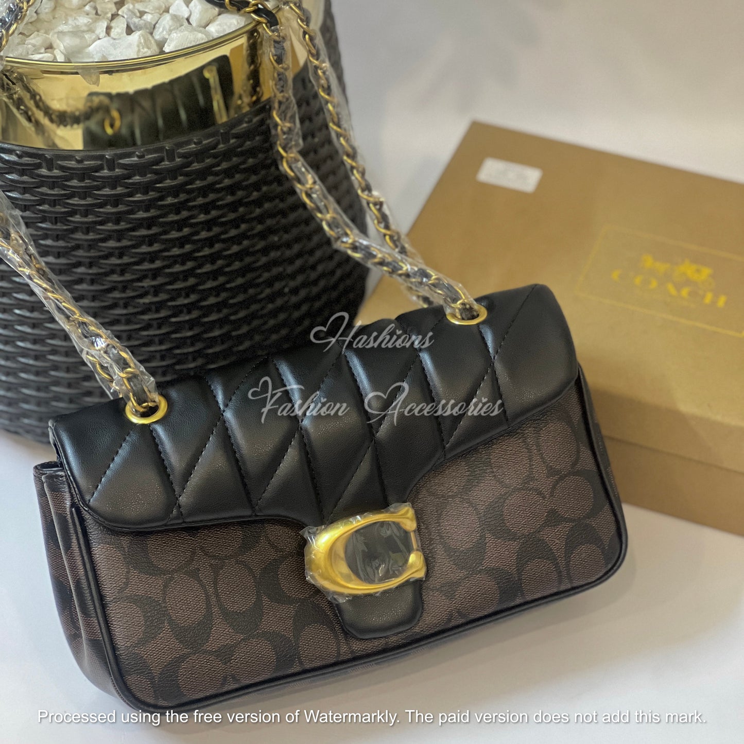 Quilted Chain Shoulder Bag in Signature Canvas – 2 Colors