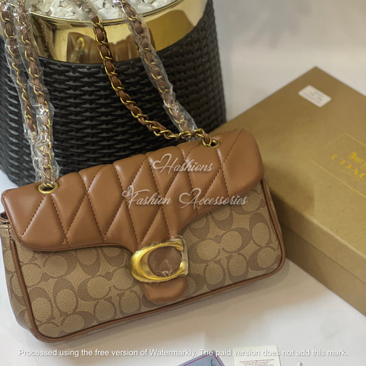 Quilted Chain Shoulder Bag in Signature Canvas – 2 Colors