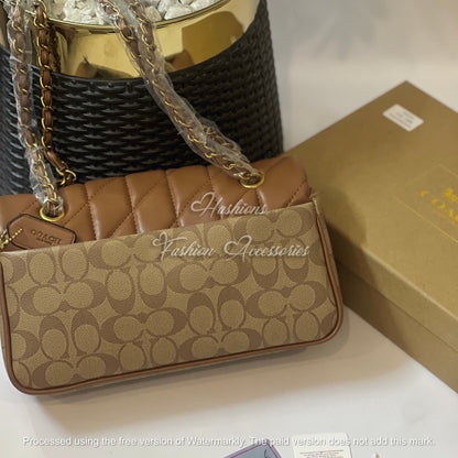 Quilted Chain Shoulder Bag in Signature Canvas – 2 Colors