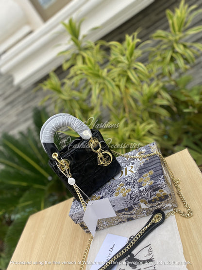 Lady Dior Mini Handbag Black