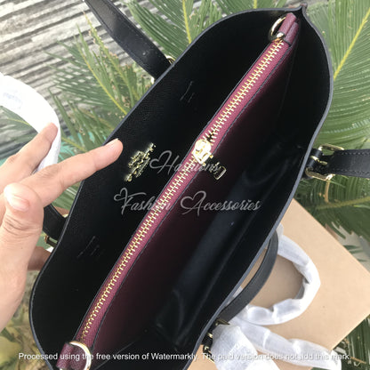 Monogram Leather Tote Bag – Signature Print Shoulder Bag