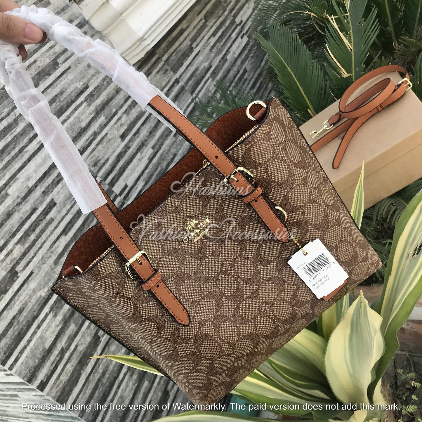 Monogram Leather Tote Bag – Signature Print Shoulder Bag