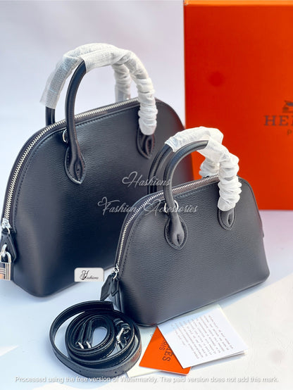 Classic Structured Dome Satchel – Grained Leather Top-Handle Bag with Padlock Detail