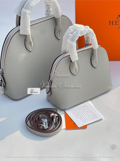 Classic Structured Dome Satchel – Grained Leather Top-Handle Bag with Padlock Detail