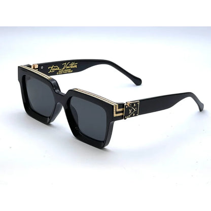 Bold Square Luxury Sunglasses – Gold Accent UV400 Shades for Men & Women
