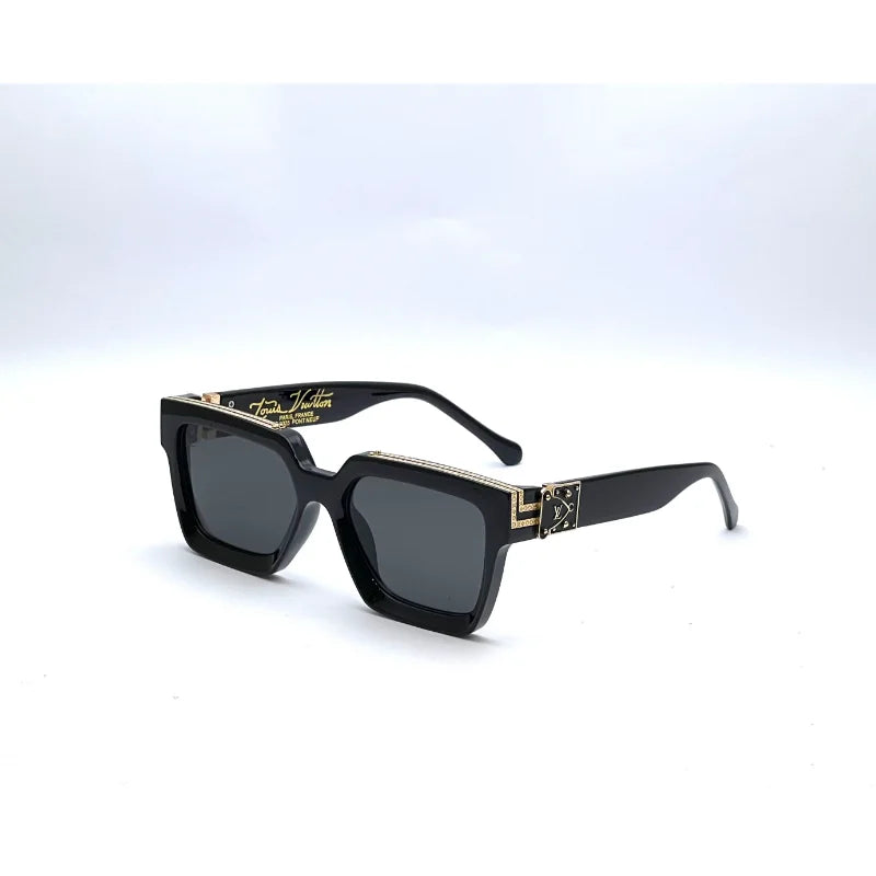 Bold Square Luxury Sunglasses – Gold Accent UV400 Shades for Men & Women