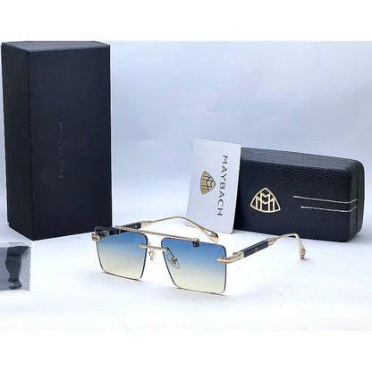 Square Rimless Gradient Sunglasses for Men & Women – Gold Metal UV400 Fashion Shades