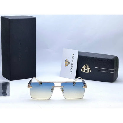 Square Rimless Gradient Sunglasses for Men & Women – Gold Metal UV400 Fashion Shades