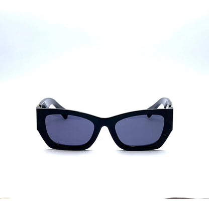 Women’s Rectangular Bold Frame Sunglasses – Glossy Black Shades