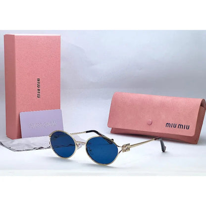 Vintage Oval Metal Sunglasses for Women – Gold Frame with Tinted Lenses