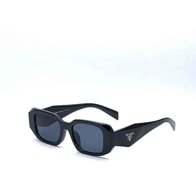 Women’s Rectangular Sunglasses — Black Acetate Frame (Classic Minimal Style)