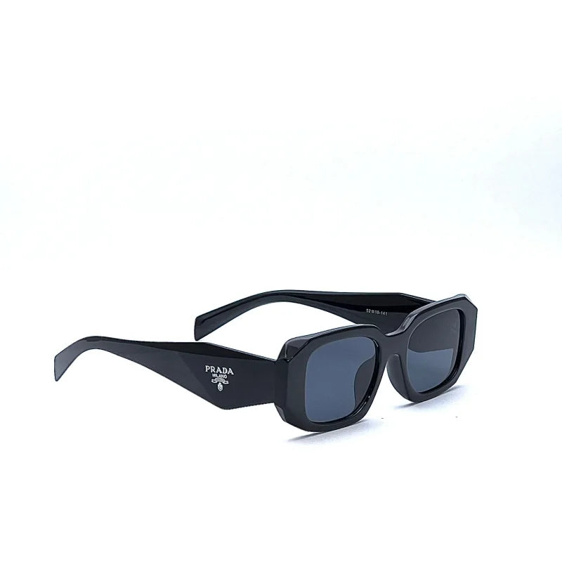 Women’s Rectangular Sunglasses — Black Acetate Frame (Classic Minimal Style)