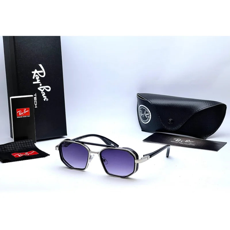 Geometric Square Sunglasses – Dual-Tone Frame UV400 Shades (Multiple Colors)