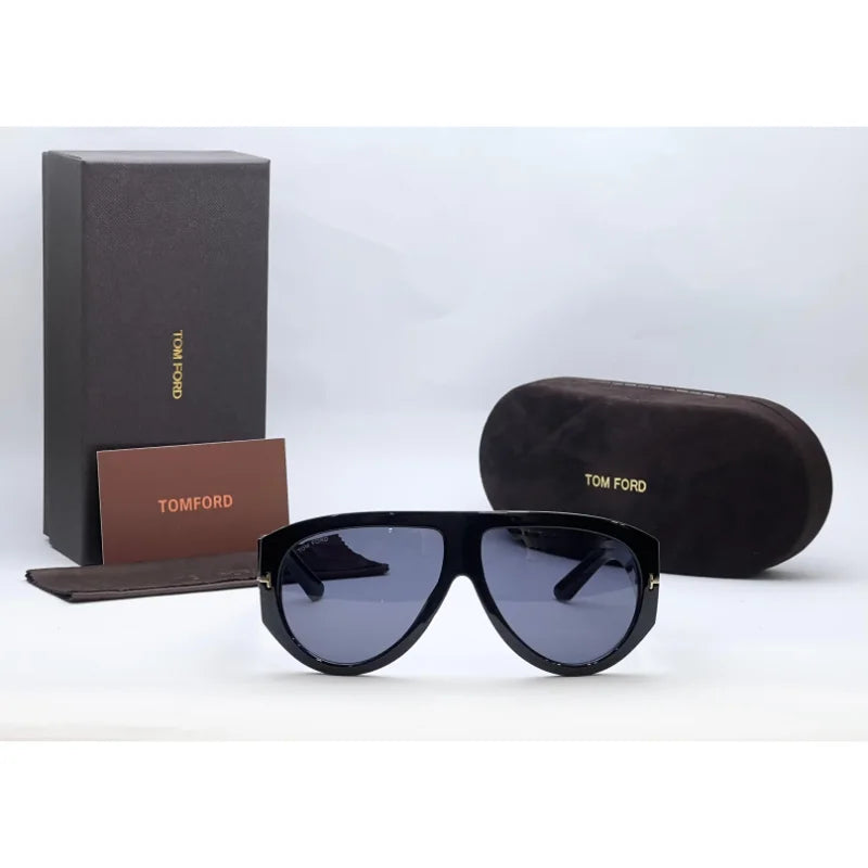 Oversized Chunky Pilot Sunglasses for Men & Women – Premium Black Acetate Frame