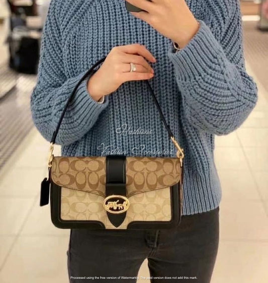Coach Blocked Signature Canvas Bag
