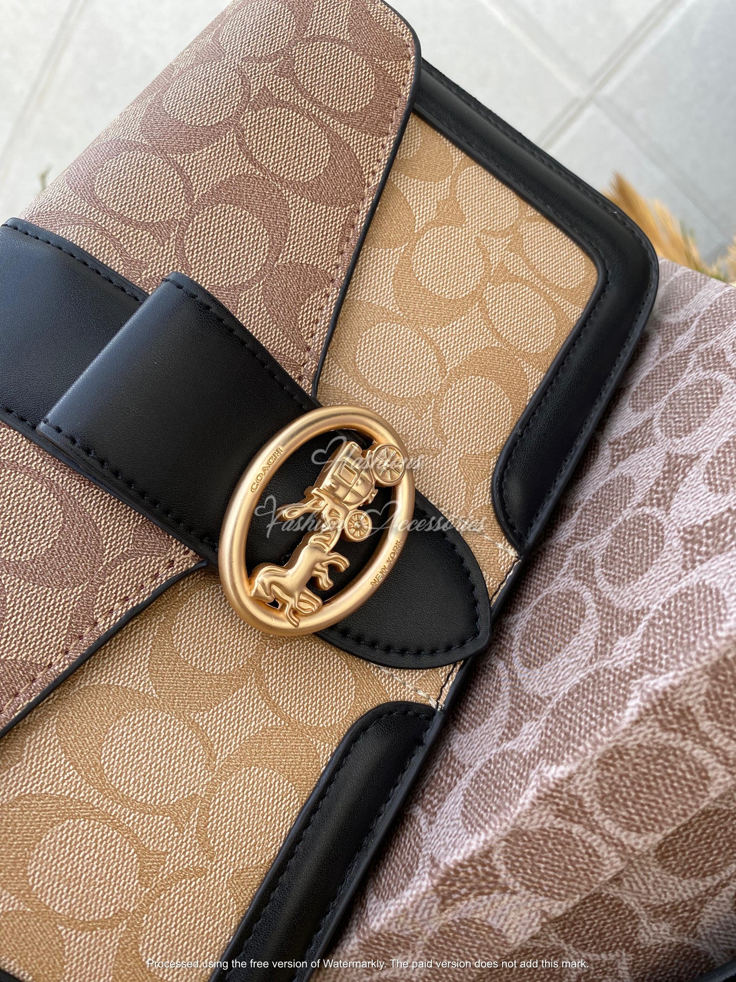Coach Blocked Signature Canvas Bag