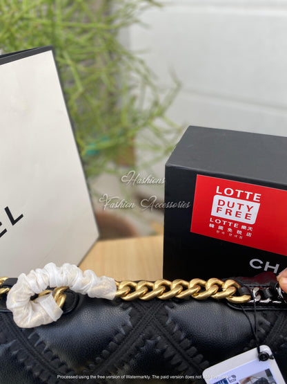 CHAN-EL Flap Bag 19 (Crochet) - Black