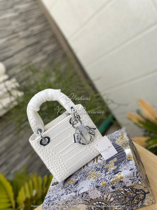 Dior Mini Lady Bag – Croc Embossed Leather