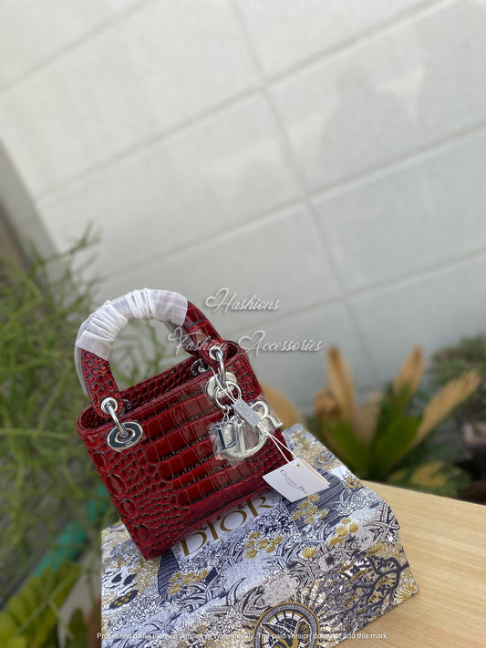 Dior Mini Lady Bag – Croc Embossed Leather