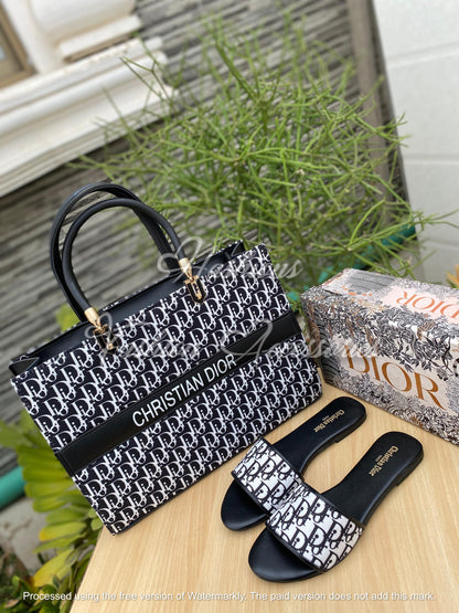 Dior Daywear Set – Shopper Tote & Slides Combo