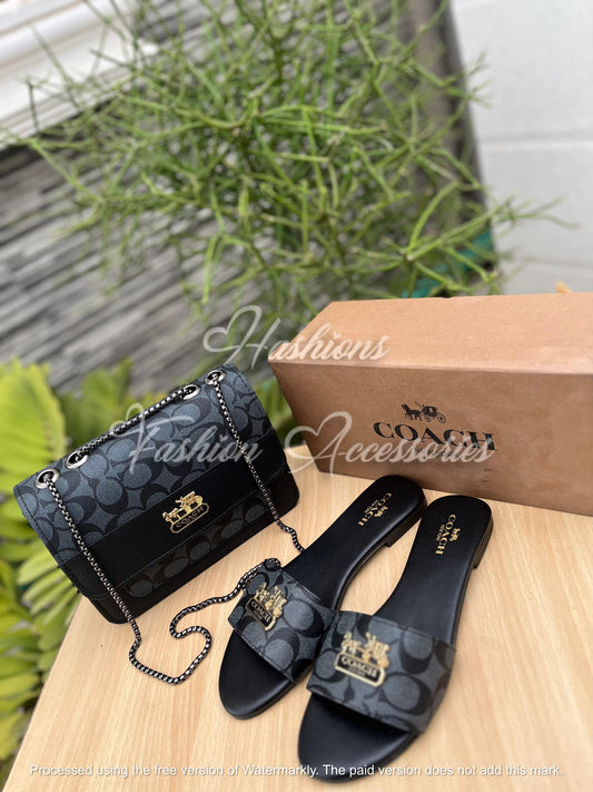Coach Noir Monogram – Crossbody & Slide Combo