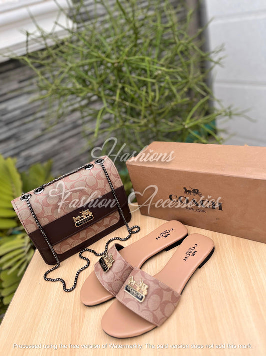 Coach Blush Monogram – Bag & Slide Set