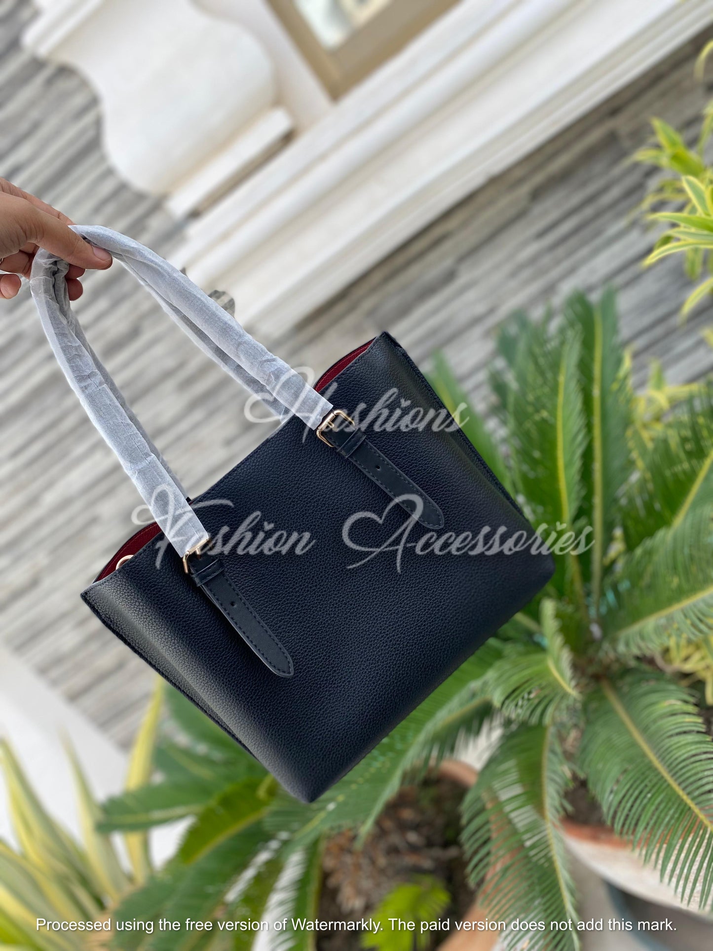 Coach Midnight Black Tote – with Luxe Red Interior