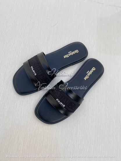 CD Embroidered Flats