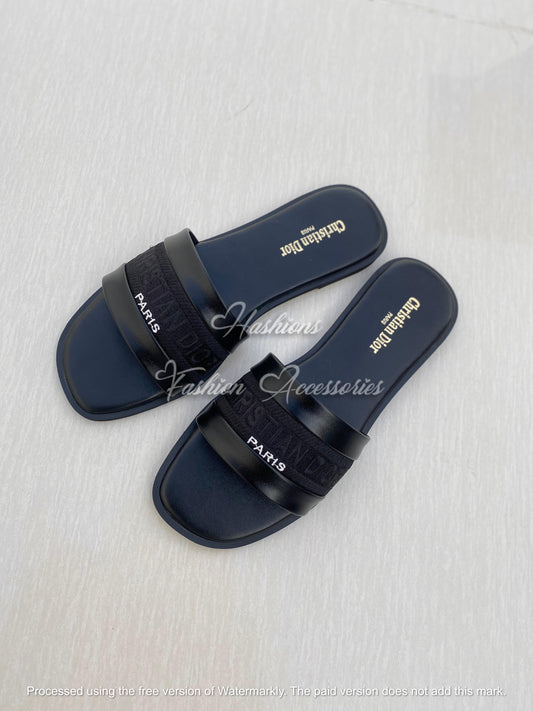 CD Embroidered Flats