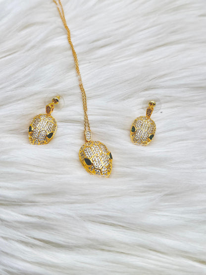 Luxury Snake Design Necklace and Earrings Set | Gold & Silver Crystal Jewellery for Women