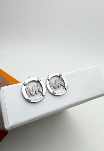 Round Crystal Accent Stud Earrings | Luxury Gold & Silver Statement Jewellery