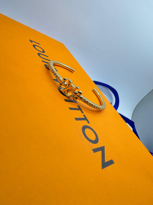 Gold Crystal Bangle | Luxury Adjustable Bangle for Women