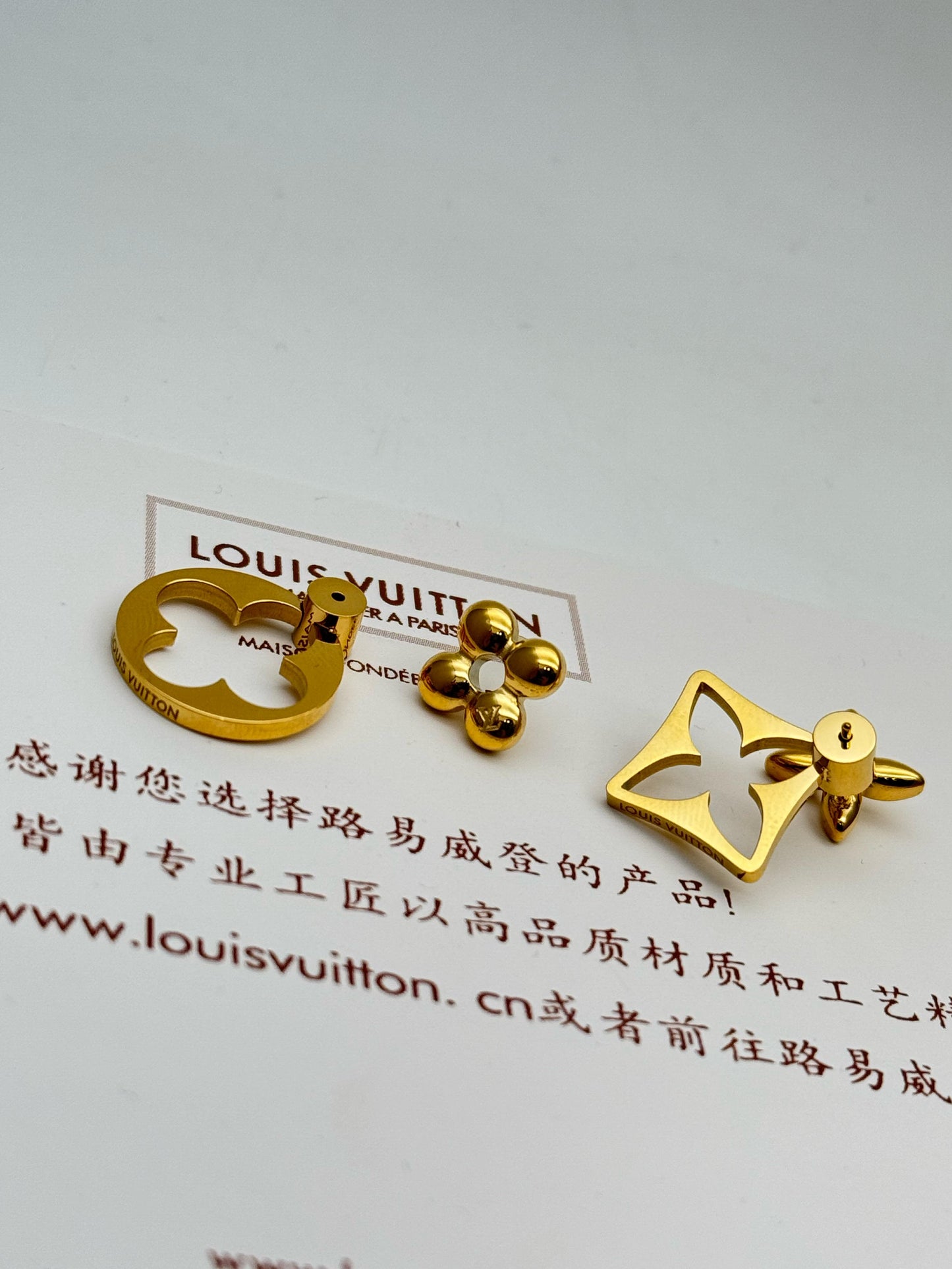 Gold Geometric Floral Stud Earrings | Minimal Luxury Jewellery