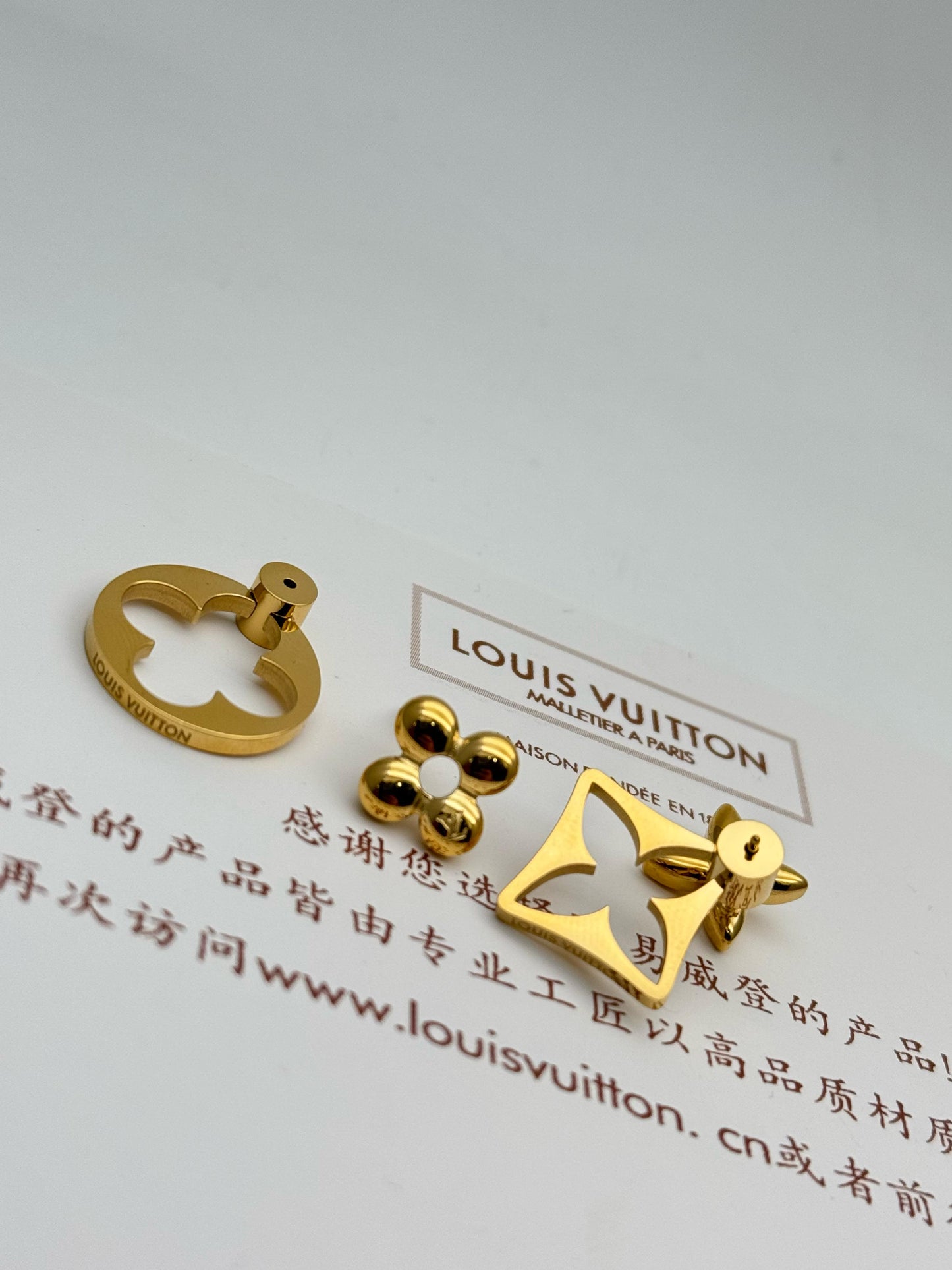 Gold Geometric Floral Stud Earrings | Minimal Luxury Jewellery