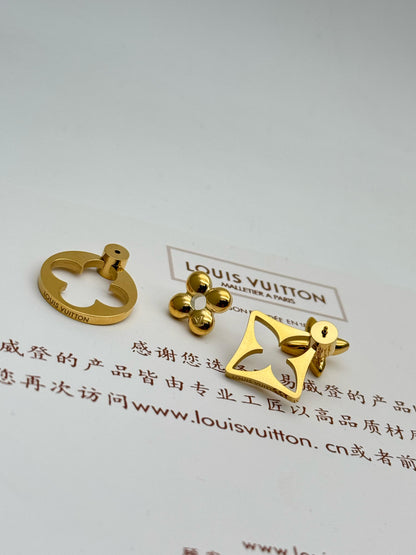 Gold Geometric Floral Stud Earrings | Minimal Luxury Jewellery