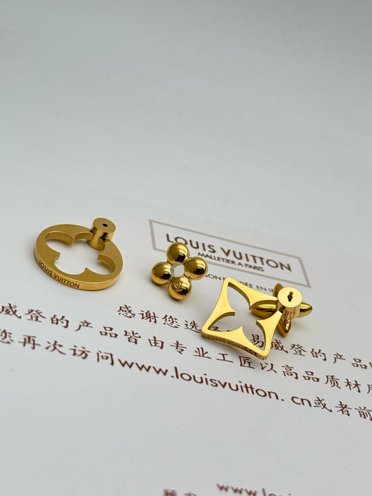 Gold Geometric Floral Stud Earrings | Minimal Luxury Jewellery