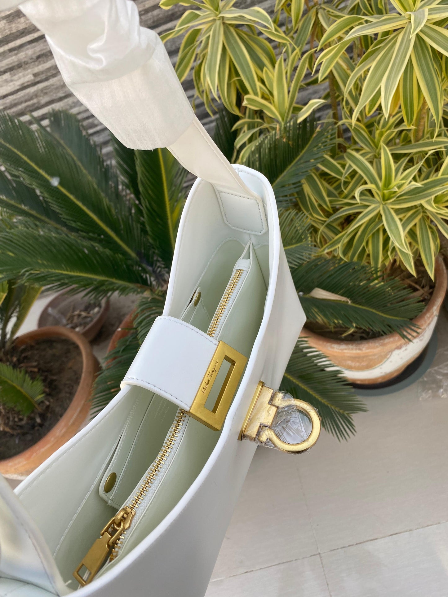 Luxury Glossy Shoulder Bag – Structured Design with Gold Buckle