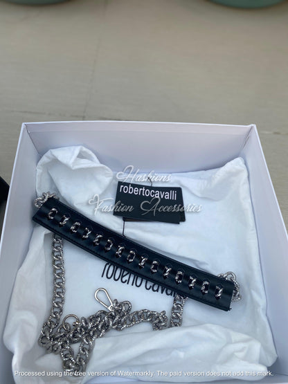 Jeweled Tiger Handle Handbag – Black Studded Structured Bag