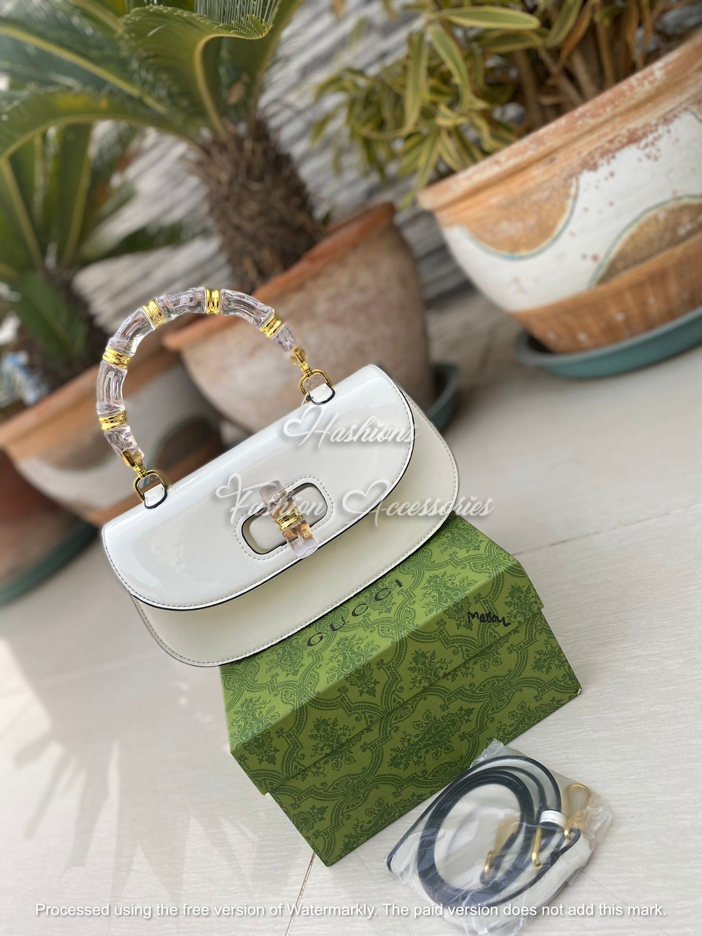 Patent Leather Bamboo Handle Bag – Vintage Glossy Shoulder Bag